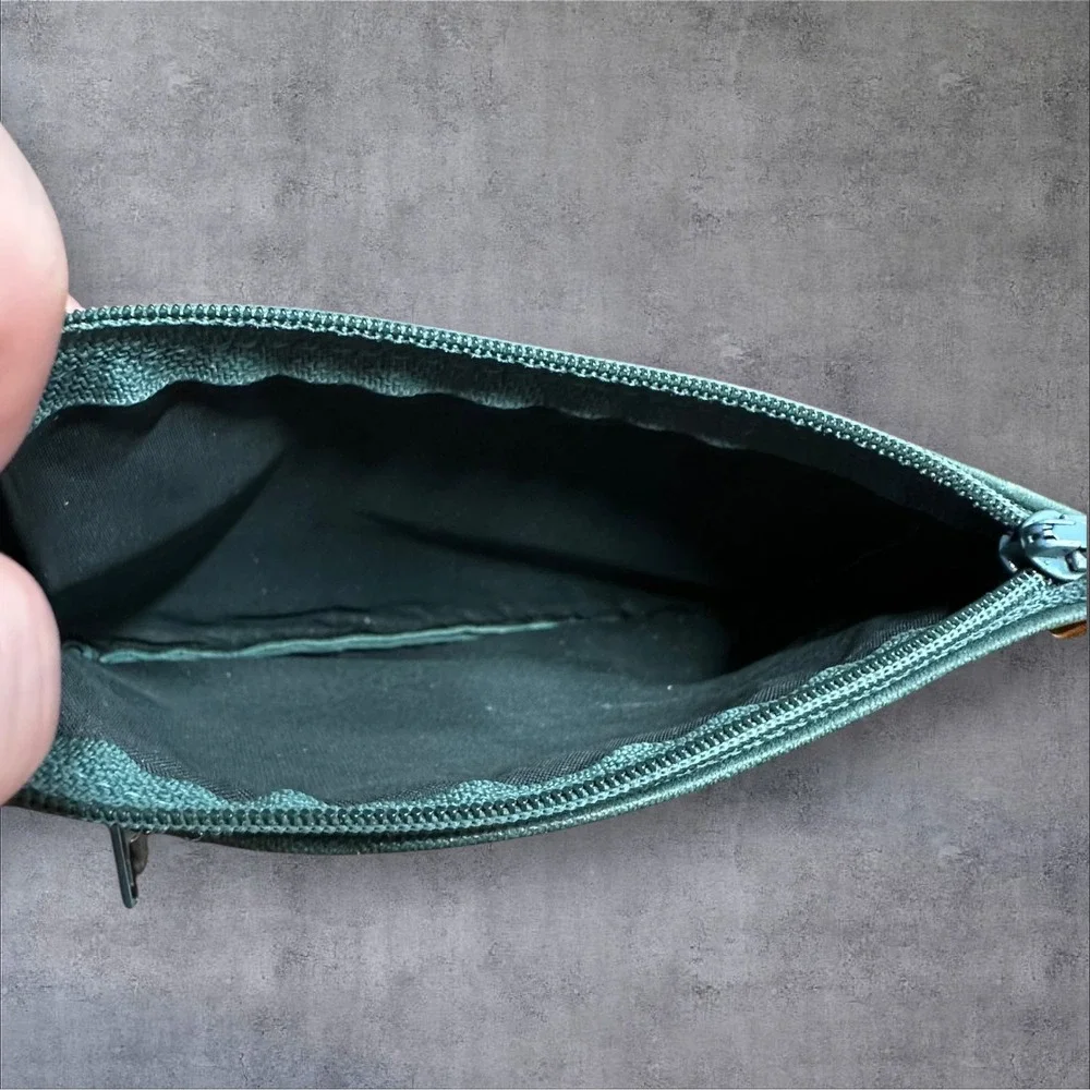2 La Garde Leather Coin Purse Pouch Set  Green Good Vintage Kiss Lock‎ Key